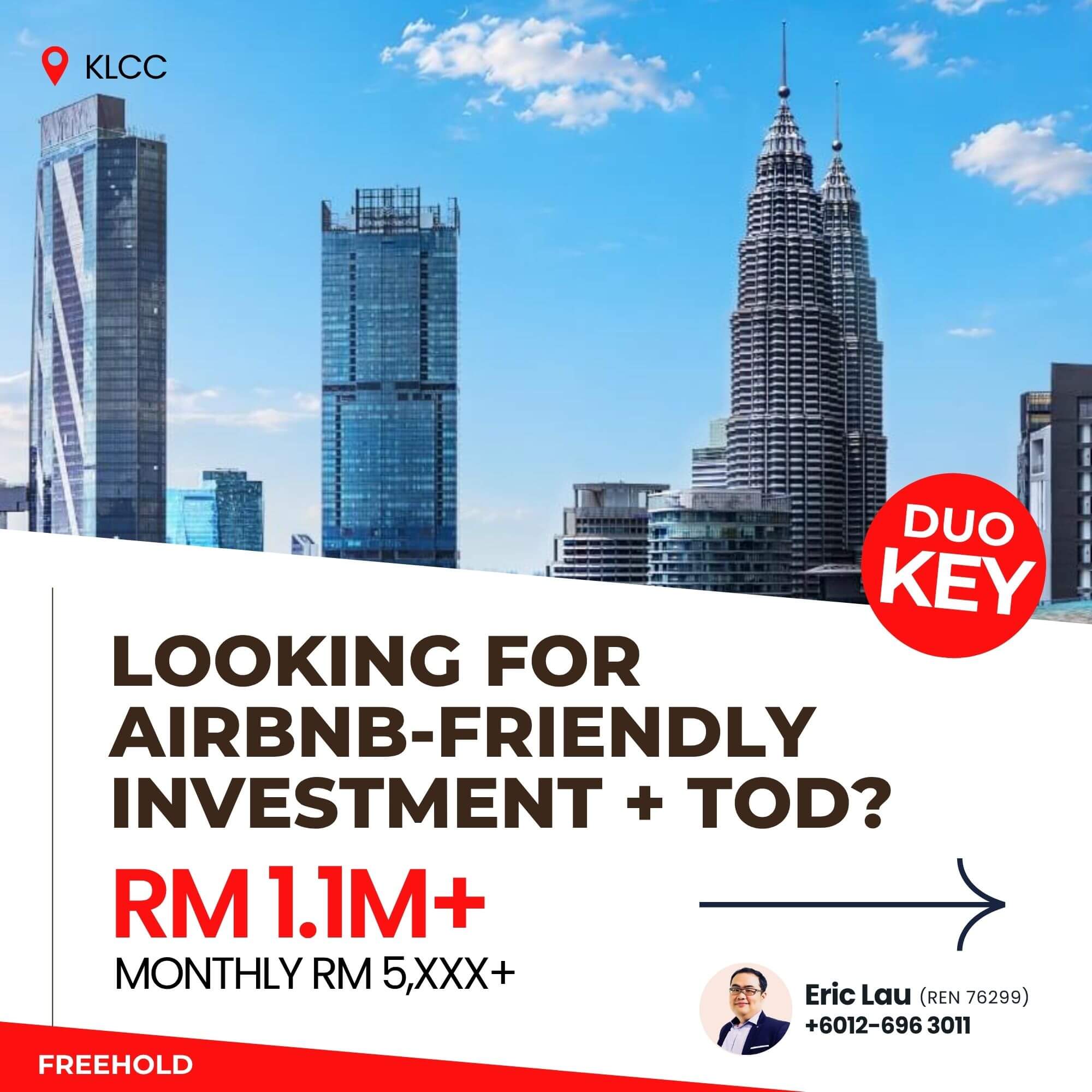 Phoeniz KLCC Airbnb Friendly + TOD Investment KLCC Eric Lau REN76299 +6012